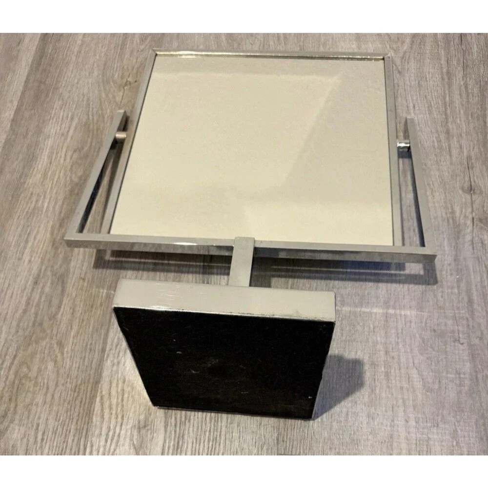 VTG 1960 Modern Lucite Solid Brass Table Top Swivel Mirror Charles Hollis Jones